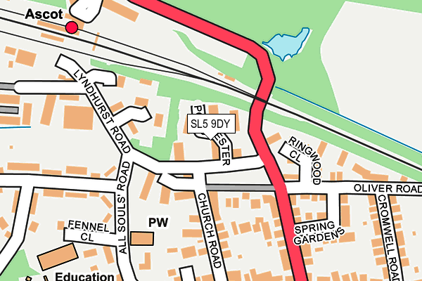 SL5 9DY map - OS OpenMap – Local (Ordnance Survey)