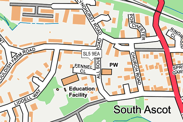 SL5 9EA map - OS OpenMap – Local (Ordnance Survey)