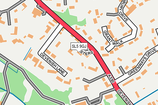 SL5 9GJ map - OS OpenMap – Local (Ordnance Survey)