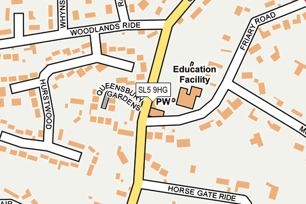 SL5 9HG map - OS OpenMap – Local (Ordnance Survey)