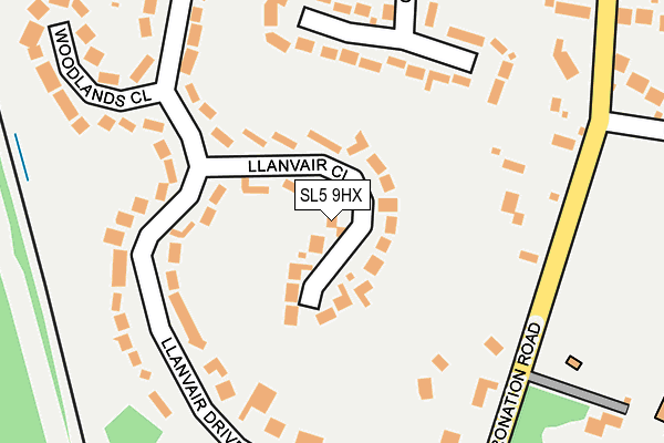 SL5 9HX map - OS OpenMap – Local (Ordnance Survey)
