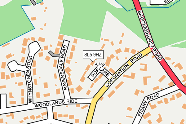 SL5 9HZ map - OS OpenMap – Local (Ordnance Survey)