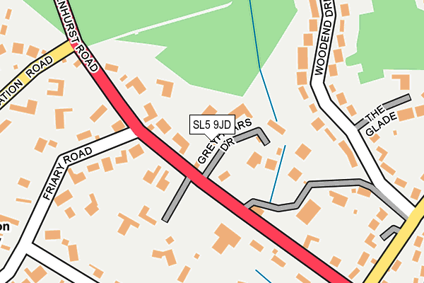 SL5 9JD map - OS OpenMap – Local (Ordnance Survey)
