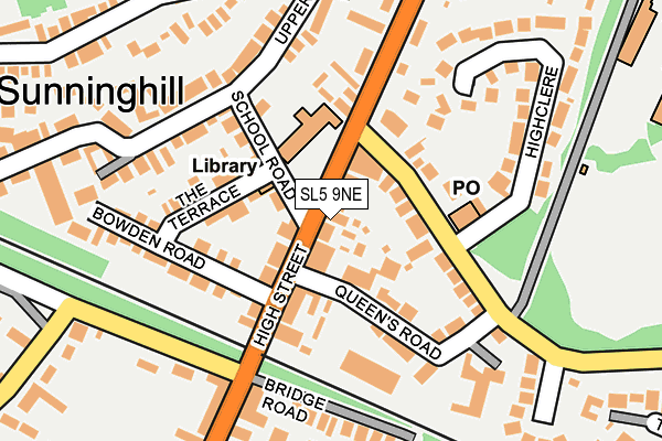 SL5 9NE map - OS OpenMap – Local (Ordnance Survey)