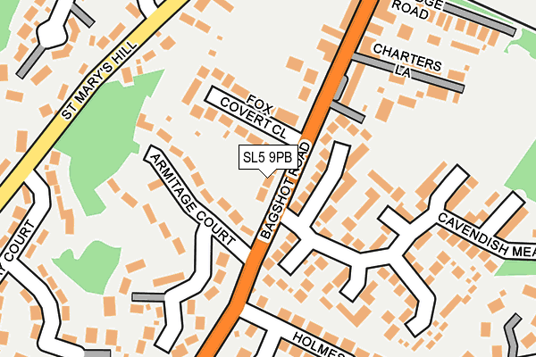 SL5 9PB map - OS OpenMap – Local (Ordnance Survey)