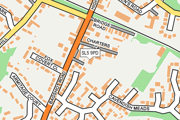 SL5 9PD map - OS OpenMap – Local (Ordnance Survey)
