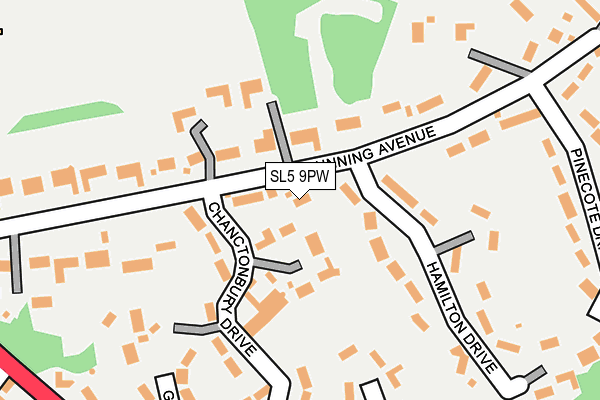 SL5 9PW map - OS OpenMap – Local (Ordnance Survey)