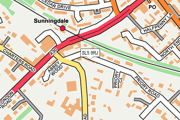 SL5 9RJ map - OS OpenMap – Local (Ordnance Survey)