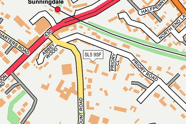 SL5 9SF map - OS OpenMap – Local (Ordnance Survey)