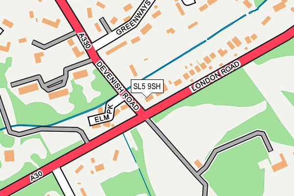SL5 9SH map - OS OpenMap – Local (Ordnance Survey)