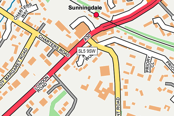 SL5 9SW map - OS OpenMap – Local (Ordnance Survey)