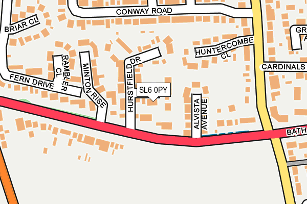 SL6 0PY map - OS OpenMap – Local (Ordnance Survey)