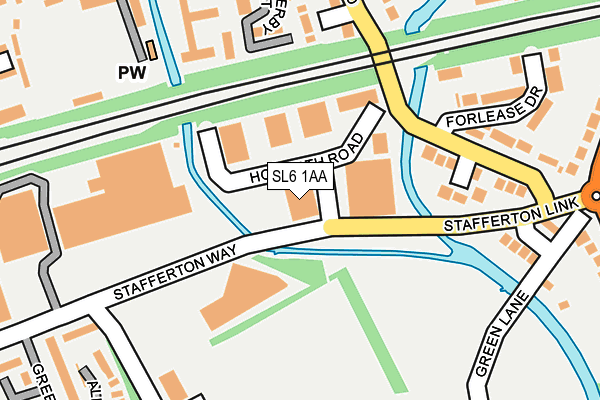 SL6 1AA map - OS OpenMap – Local (Ordnance Survey)