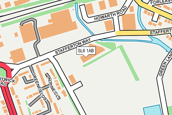SL6 1AB map - OS OpenMap – Local (Ordnance Survey)