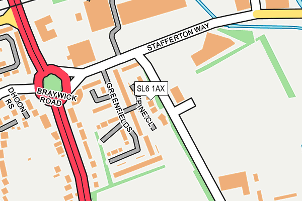 SL6 1AX map - OS OpenMap – Local (Ordnance Survey)