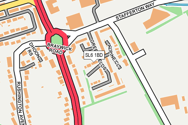 SL6 1BD map - OS OpenMap – Local (Ordnance Survey)