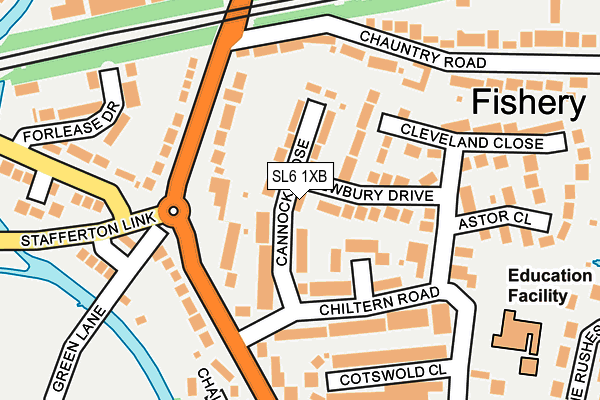 SL6 1XB map - OS OpenMap – Local (Ordnance Survey)