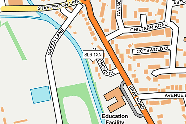 SL6 1XN map - OS OpenMap – Local (Ordnance Survey)