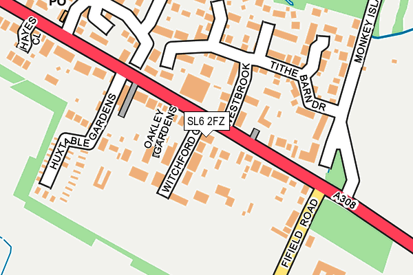 SL6 2FZ map - OS OpenMap – Local (Ordnance Survey)