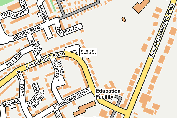 SL6 2SJ map - OS OpenMap – Local (Ordnance Survey)