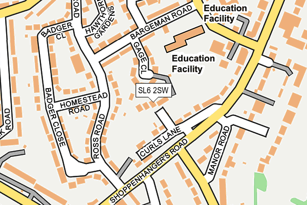 SL6 2SW map - OS OpenMap – Local (Ordnance Survey)