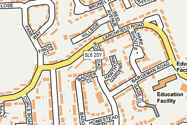 SL6 2SY map - OS OpenMap – Local (Ordnance Survey)