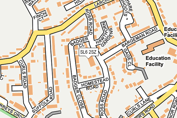 SL6 2SZ map - OS OpenMap – Local (Ordnance Survey)