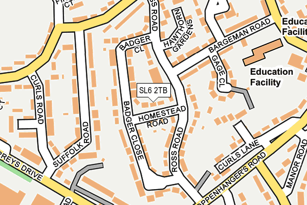 SL6 2TB map - OS OpenMap – Local (Ordnance Survey)