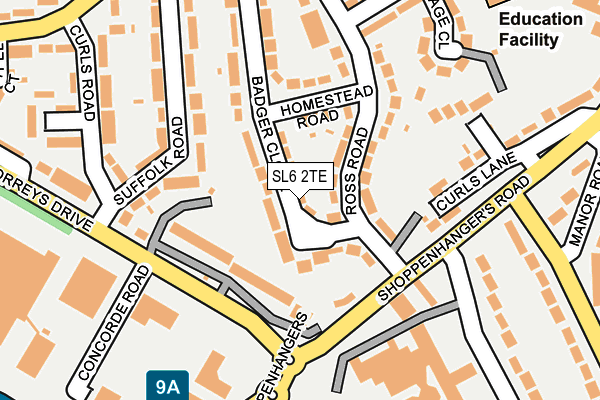 SL6 2TE map - OS OpenMap – Local (Ordnance Survey)