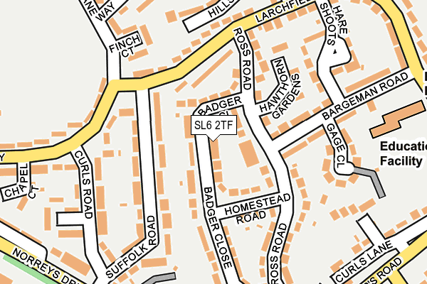 SL6 2TF map - OS OpenMap – Local (Ordnance Survey)