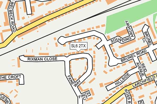 SL6 2TX map - OS OpenMap – Local (Ordnance Survey)