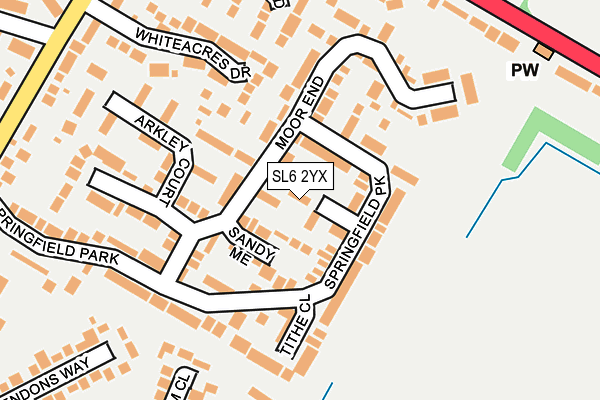 SL6 2YX map - OS OpenMap – Local (Ordnance Survey)