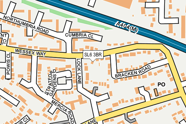 SL6 3BR map - OS OpenMap – Local (Ordnance Survey)
