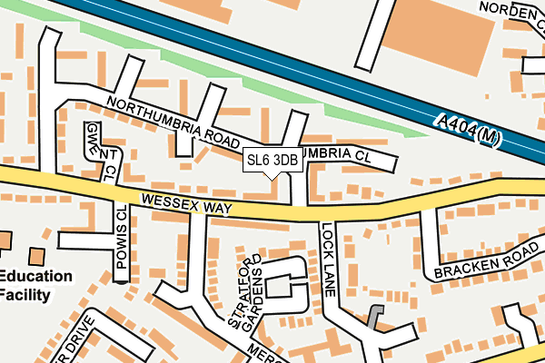 SL6 3DB map - OS OpenMap – Local (Ordnance Survey)