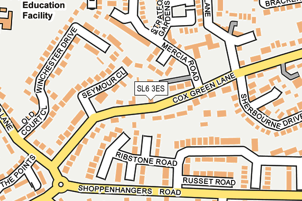 SL6 3ES map - OS OpenMap – Local (Ordnance Survey)