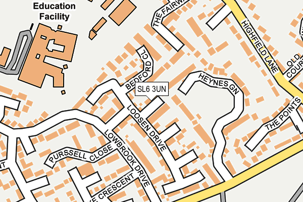 SL6 3UN map - OS OpenMap – Local (Ordnance Survey)