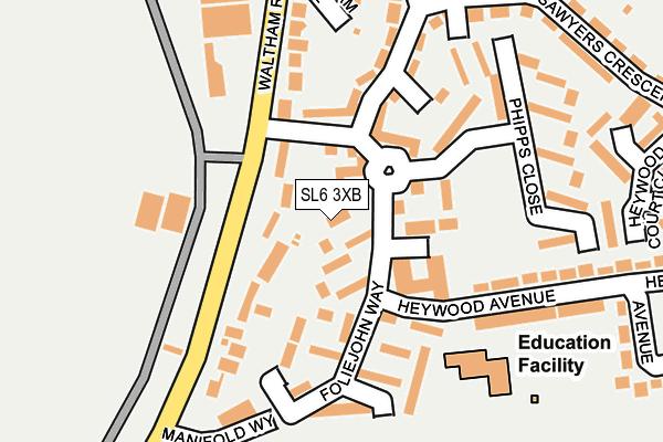 SL6 3XB map - OS OpenMap – Local (Ordnance Survey)