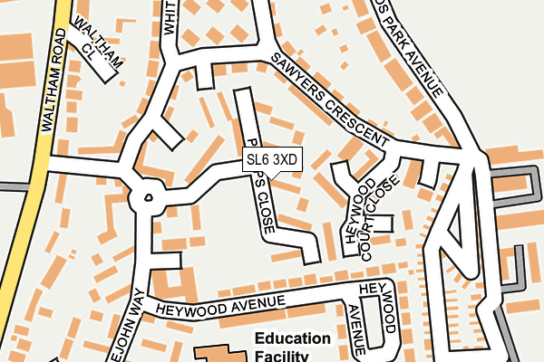 SL6 3XD map - OS OpenMap – Local (Ordnance Survey)