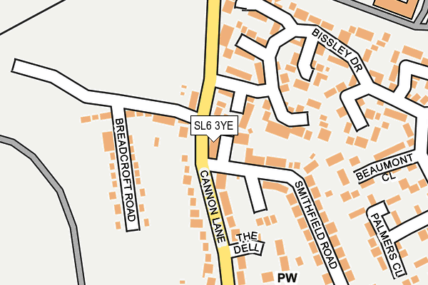 SL6 3YE map - OS OpenMap – Local (Ordnance Survey)