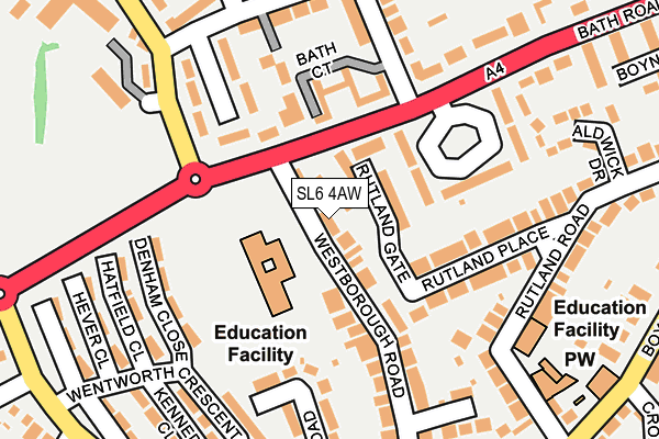 SL6 4AW map - OS OpenMap – Local (Ordnance Survey)