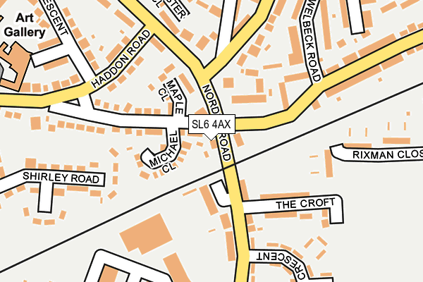 SL6 4AX map - OS OpenMap – Local (Ordnance Survey)