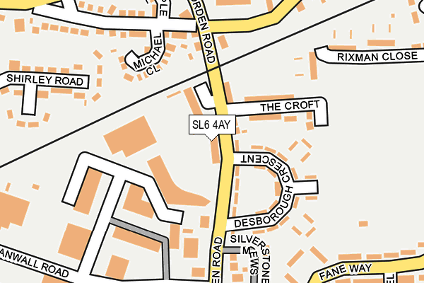 SL6 4AY map - OS OpenMap – Local (Ordnance Survey)