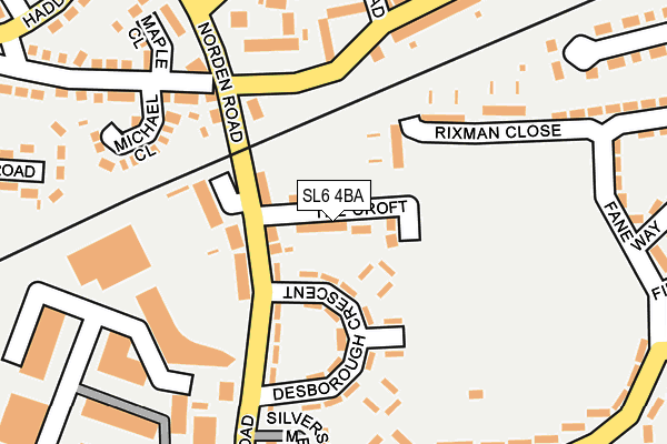 SL6 4BA map - OS OpenMap – Local (Ordnance Survey)