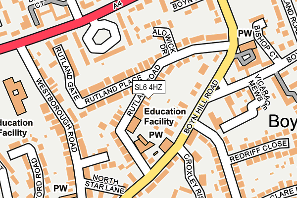 SL6 4HZ map - OS OpenMap – Local (Ordnance Survey)