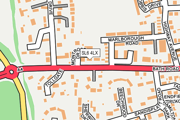SL6 4LX map - OS OpenMap – Local (Ordnance Survey)