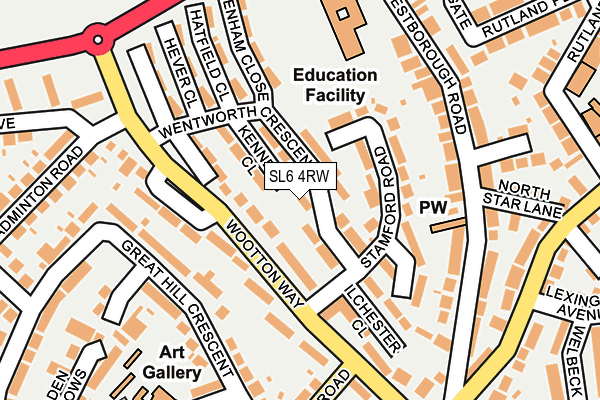 SL6 4RW map - OS OpenMap – Local (Ordnance Survey)