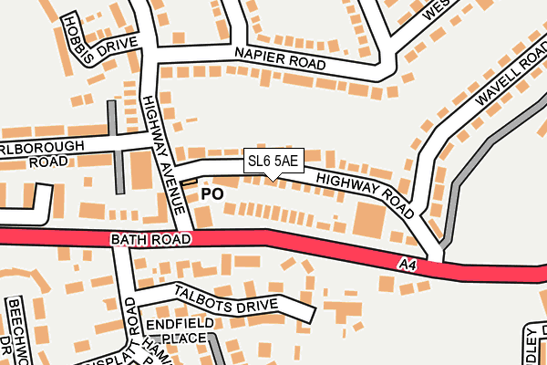 SL6 5AE map - OS OpenMap – Local (Ordnance Survey)
