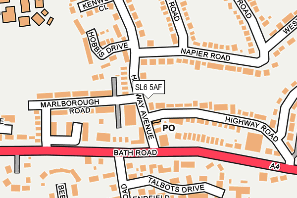 SL6 5AF map - OS OpenMap – Local (Ordnance Survey)