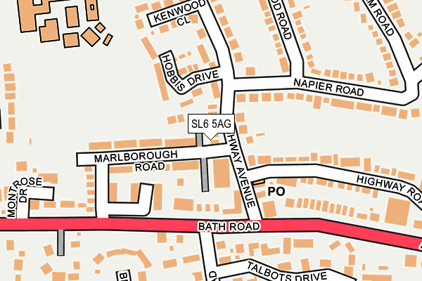SL6 5AG map - OS OpenMap – Local (Ordnance Survey)
