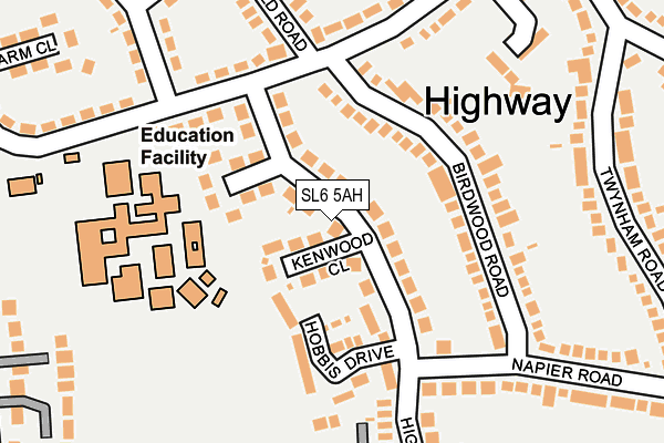 SL6 5AH map - OS OpenMap – Local (Ordnance Survey)